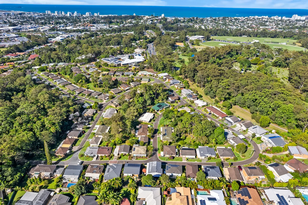 Aerial view of Buderim Gardens and the Sunshine Coast